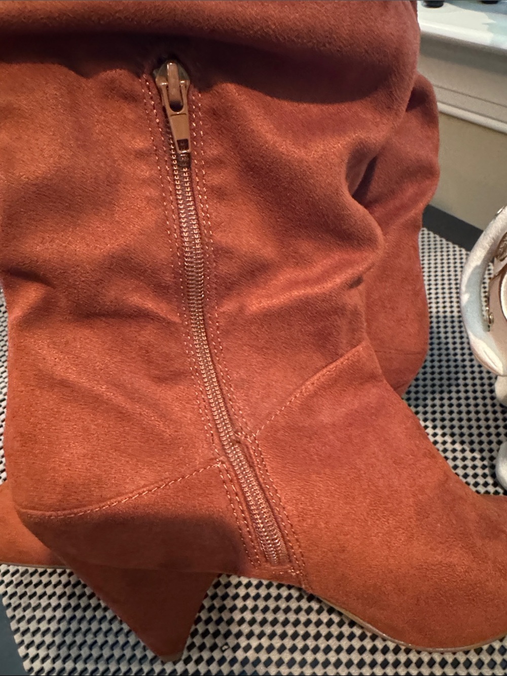 Women's Suede-Look Rust Slouch Knee-High Boots size 10 NWT - Picture 5 of 5